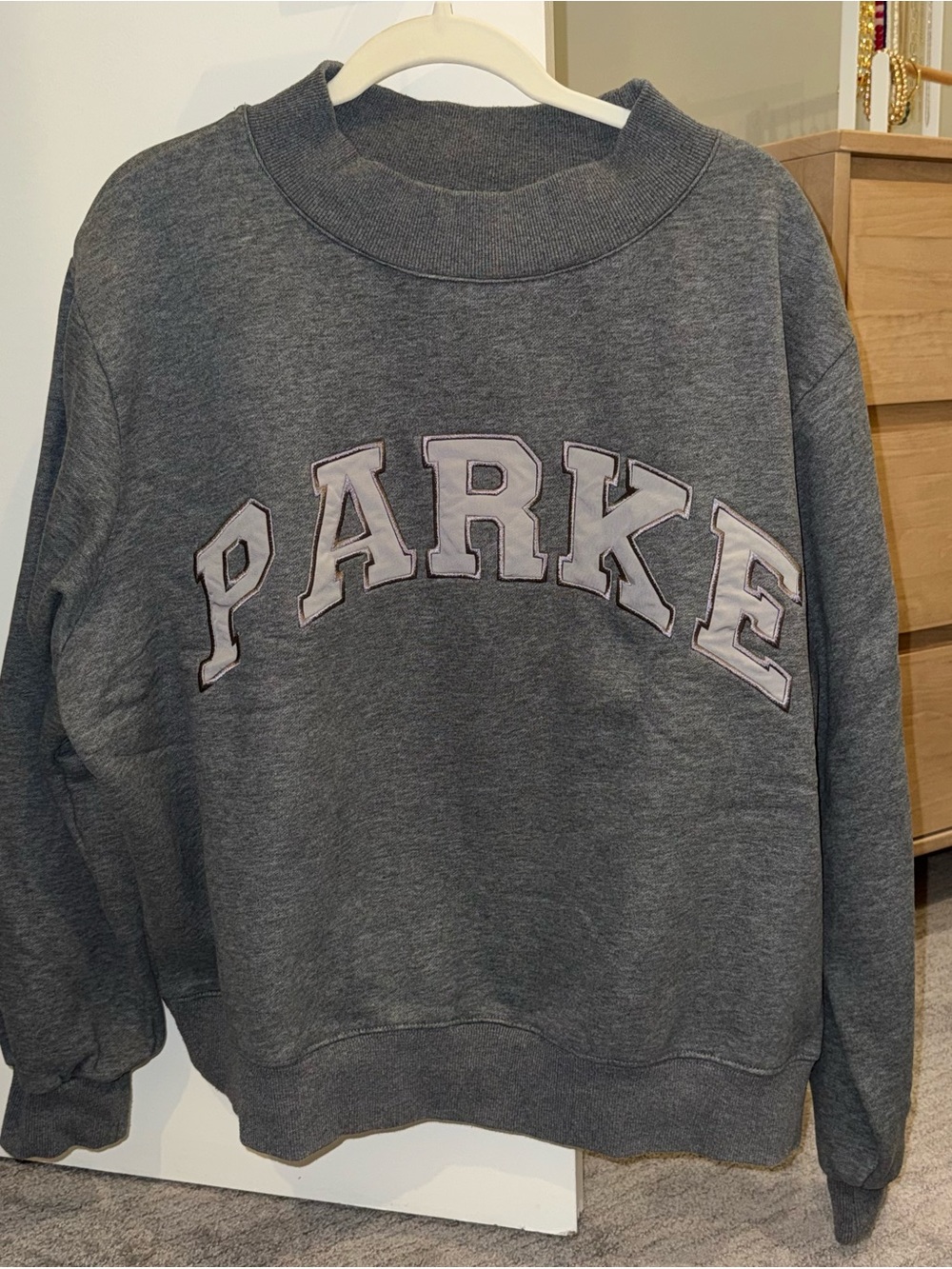 Parke Grey Monochrome Mockneck Sweatshirt (Color: Stormy)